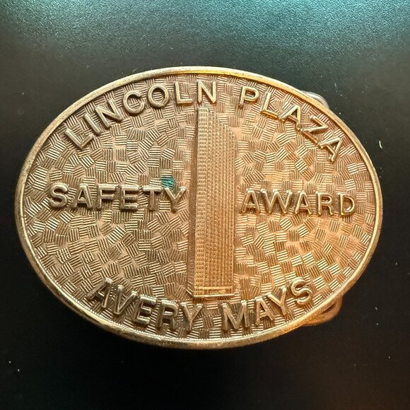 Belt Buckle - Lincoln Plaza Safety Award" given to "Avery Mays" - Picture 1 of 2